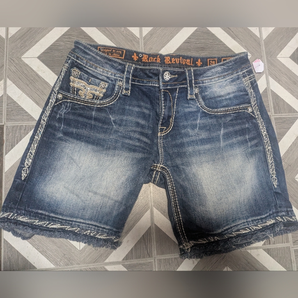 Rock Revival Blue Denim Shorts